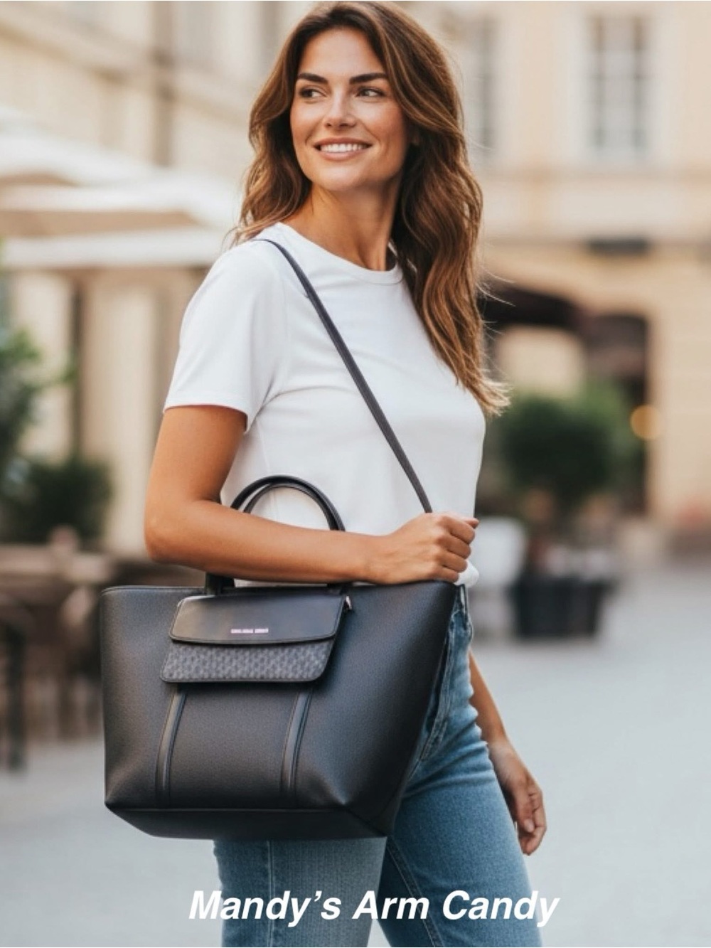 NWT Michael Kors Black Pebbled Leather Tote 2 IN 1 with MK Wallet Or Crossbody!